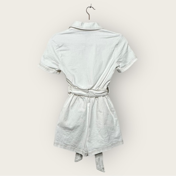 EUC | Peter Som | Button Denim Romper | White | Size 0 - Picture 5 of 16